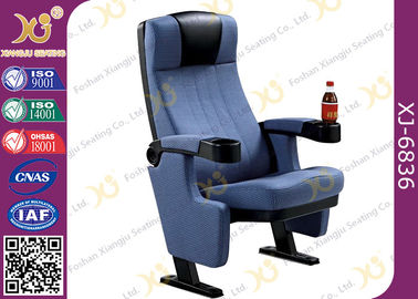 China Heavy Iron Frame Cinema Hall Theatre Seating Chairs With Cup Holder supplier