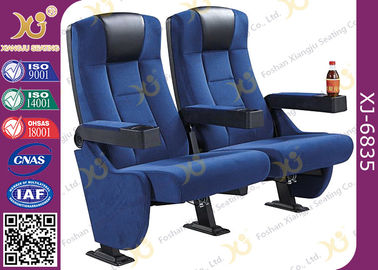 China High Back Heavy Spring Fixed Theatre Seating Chairs With Plastic Cup Holder supplier