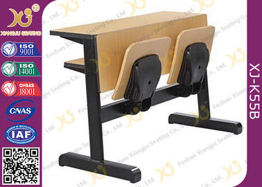 China Oval Steel Tube Folding College Classroom Furniture / Wood Classroom Table supplier