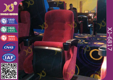 China IMAX Cinema Powder Coated Movie Theater Chairs With Popcorn Holder supplier
