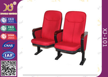 China Red Fabric Cover Auditorium Chairs With Folding Writing Pad H1000 * D750 * W550mm supplier