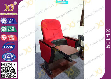 China Red Color Church Lecture Hall Seating MDF Writing Pad Cocked PP Outerback supplier