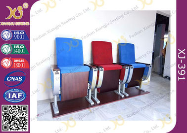 China Three Seats Customized Strengthen Aluminum Auditorium Chairs With Square Plywood supplier