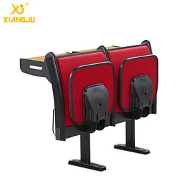 China Upholstery Fabric University Steel Book Holder College Classroom Seating With Writing Desk supplier