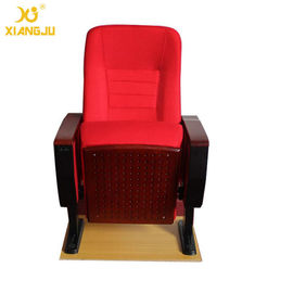China Soild Wood Armrest Cold Rolled Strong Steel Chairs For Church Halls Floor Mounted supplier