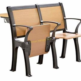 China College Or University Iron Wooden Fold Up Chair With Fixed Writing Table supplier