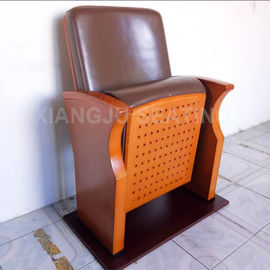 China Wooden Small Leather Lecture Hall Seating Folded Chairs For Conference Room supplier
