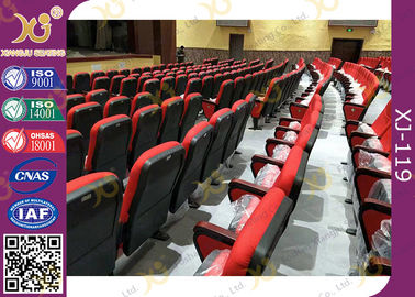 China Red Color Plastic Church Chairs / Conference Auditorium Hall Seats supplier