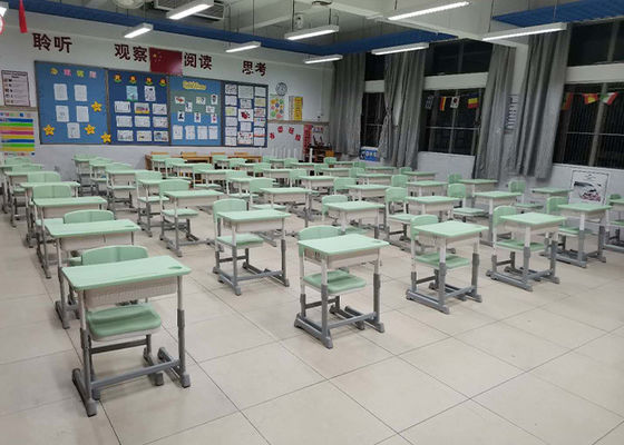 China Adjustable Plastic School Table Seat Colorful Primary Single  Student Desk And Chair Set Wholesale supplier