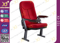 Foldable Aluminum Leg Auditorium Seating Chairs Tip Up Seat With ABS Tablet