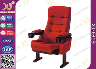 Red Fabric XJ-6819 Fixed Leg Movie Cinema Chairs With Movable Amrest