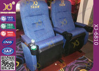 Fabric Upholstery Soft Padded Stadium Theater Seating With OEM Logo Sew On Back Rest