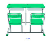 Mint Green Student Desk And Chair Set HDPE Iron Adjustable School Furniture