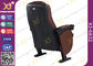 Steel Legs Floor Mounted Leather Theater Seating Chairs With Drink Holder supplier
