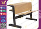 Oval Steel Tube Folding College Classroom Furniture / Wood Classroom Table supplier