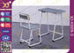 Plastic Seat Study Desk And Chair Set In Grey Color Customized Height supplier