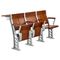 Walnut Plywood College Classroom Furniture / Student Study Table And Chair With Armrest supplier