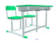 Mint Green Student Desk And Chair Set HDPE Iron Adjustable School Furniture supplier