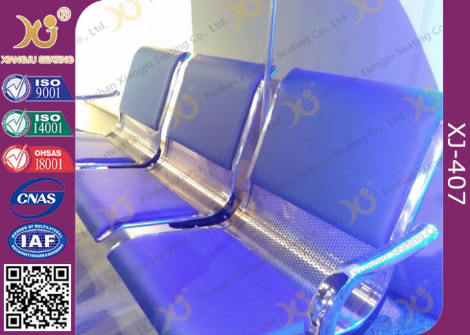Powder Coated Steel Tube Beam Waiting Area Chairs , Waiting Area Seating With Armrest