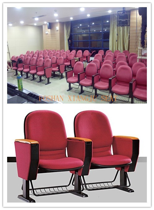 Flame retardant Fabric cover Auditorium Chairs with PAD 580mm center distance for audience room