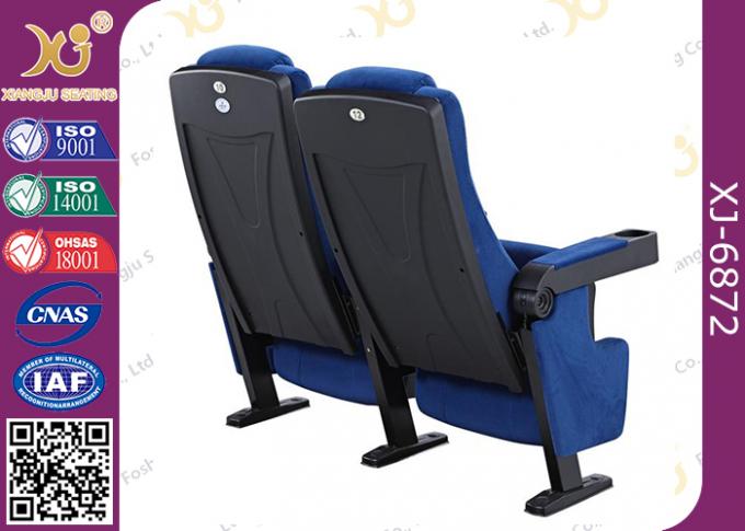 Blue Fabric Reclining Back Auditorium Theater Seating Furniture For Cinema