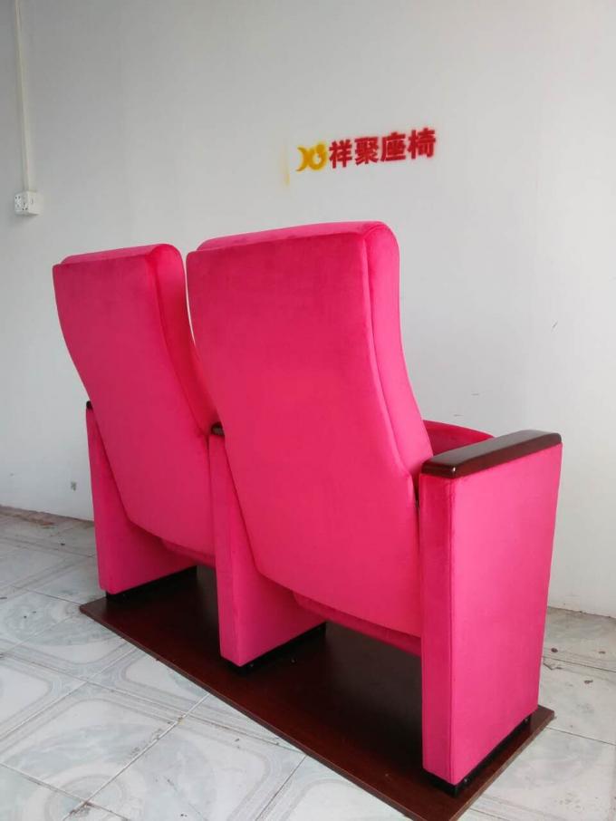 Waterproof Red Leather Molded Foam Auditorium Style Seating 580mm Home Furniture