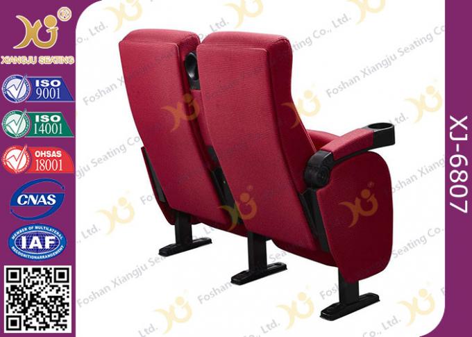 Foldable Armrest Fabric Heavy Duty Cinema Theater Chairs Push Back Seatback