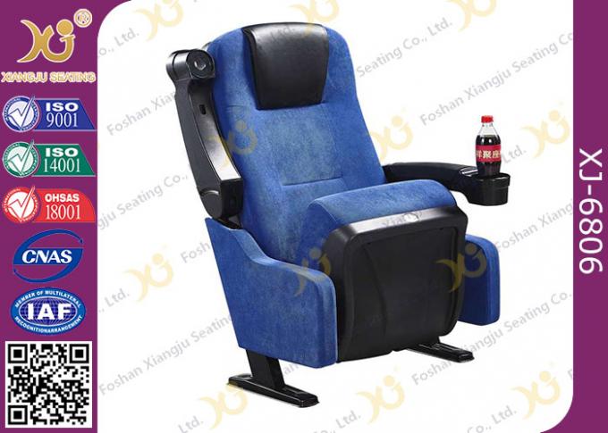 Fixed Seat Design  Cinema Theater Chairs Retractable Central PP Armrest Aluminum