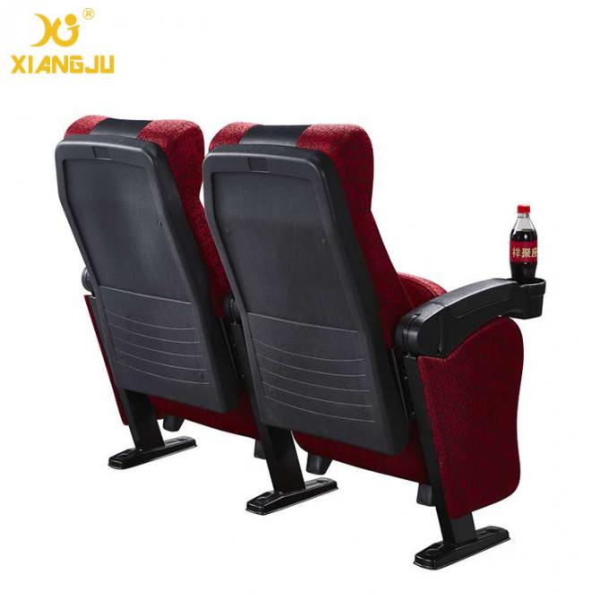 ISO9001 Commercial Fabric Tip Up Seat Cinema Theater Chairs Folded