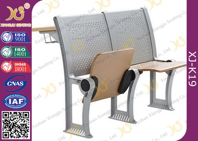 University / College Classroom Furniture Plywood Seating Steel Iron Leg