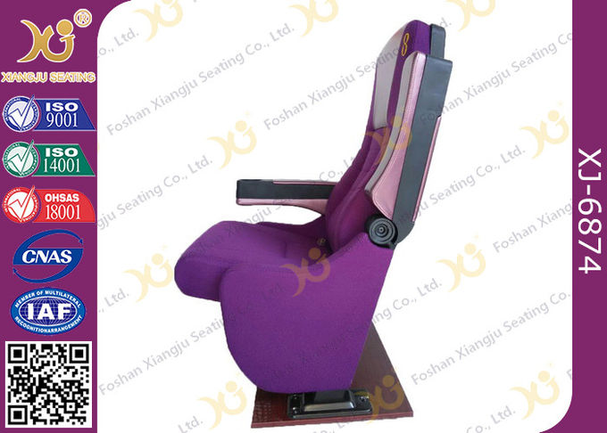 Folding Lecture Hall Armrest Theatre Room Chairs With Drink Hold For Cinema
