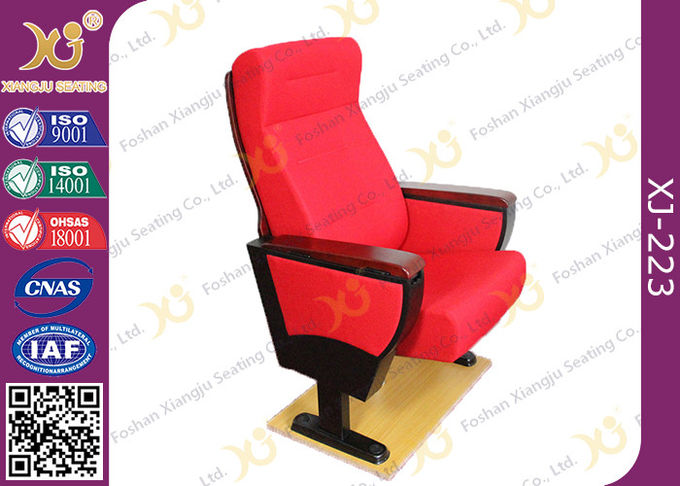 Red Large Iron Leg Auditorium Theater Chairs For Conference Fire Retardant