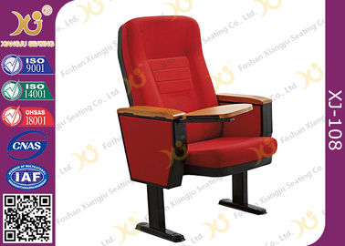 China Solid Wood Armrest Steel Leg Church Auditorium Seating Chairs , ISO9001 supplier