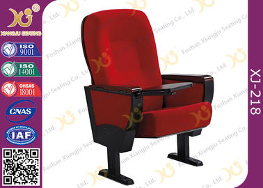 China Solid Rubber Wood Armrest Audience Seating Chairs Fire Retardant Fabric supplier