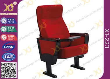China Stain Proof Full Upholstered Red Velvet Fabric Chairs For Stadium / Lecture Room supplier