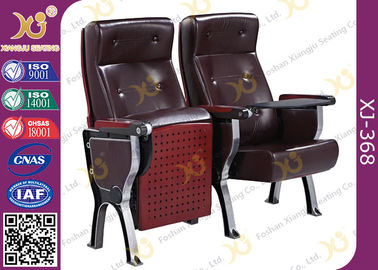 China Custom PU Leather Back Auditorium Theatre Seating Chairs With Tablet Arm supplier