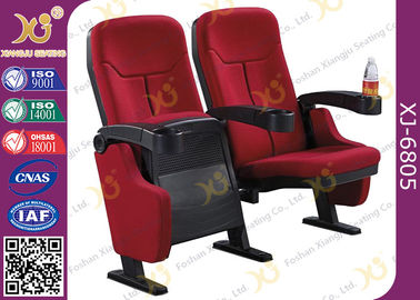 China Plastic Outer Frame Theatre Seating Chairs With Bottle Holder Fixed Legs supplier