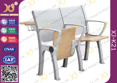 China Aluminum Alloy Folding Seat School Desk And Chair With Writing Pad supplier