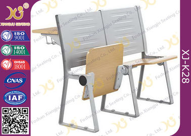 China Metal And Plywood Structure School Desk Chair With Reading Pad For Lecture Room supplier