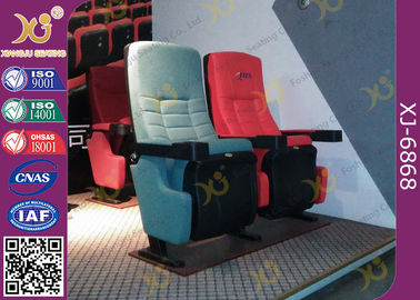 China Metal Frame Inner Structure Cupholder Folding Theater Seats Pushing Back For Theatre supplier