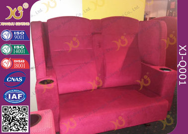 China Wooden Frame Fabric Cover VIP Cinema Seating With Armrest / Home Cinema Sofa Seating supplier