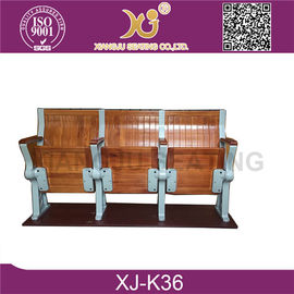 China Wood Seat And Back School Desk And Chair With Aluminium Frame For College supplier