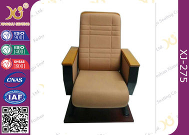 China High Back  Fixed Floor Cinema Theater Chairs With Wooden Pad , Folded Auditorium Conference Hall Chairs supplier