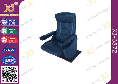 China Real Leather Rocking Back Cinema Theater Chairs Fixed Floor Chair With Cup Holder for Musical Hall supplier