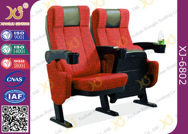 China 4d Metal feet cinema seating chairs , plastic armrest with cupholder  Cushion Theater Chairs supplier