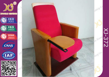 China Red Furniture Wooden Folded Auditorium Chairs With Writing Pad 32 Kg OEM / ODM supplier