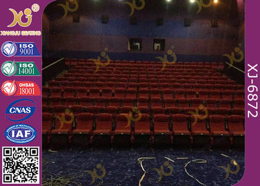 China High / Soft Padded Back Cinema Style Seats / Theater Chairs With Tip Up Drink Hold supplier
