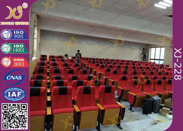 China Wood Seat Back Cover Conference / Church Auditorium Chairs With Folding Seat supplier