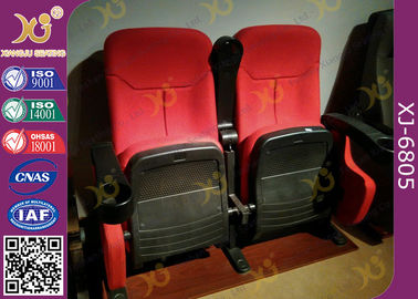 China Dirty Proof Red Fabric Cinema Theater Chairs Seating With Foldable Seating Padding supplier