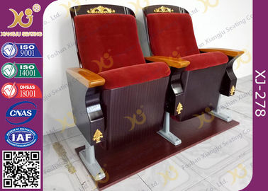 China Aluminum Leg Luxury Auditorium Theater Seating With Golden Wood Carved Works supplier